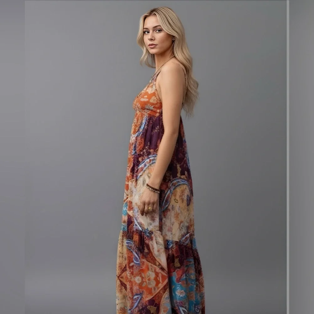 Boho Paisley, Floral Printed Cami Dress - Picture 2 of 8